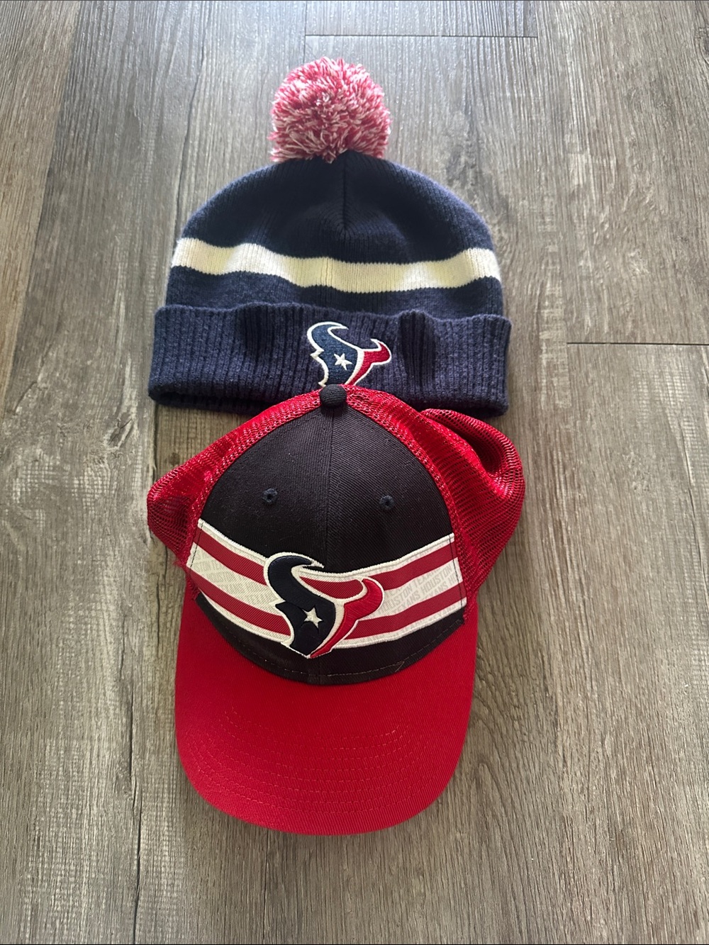 NFL Texans Beanie and Trucker Hat Set